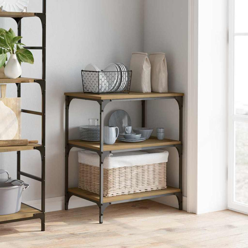 Wood Bar Cart, Artisan Oak