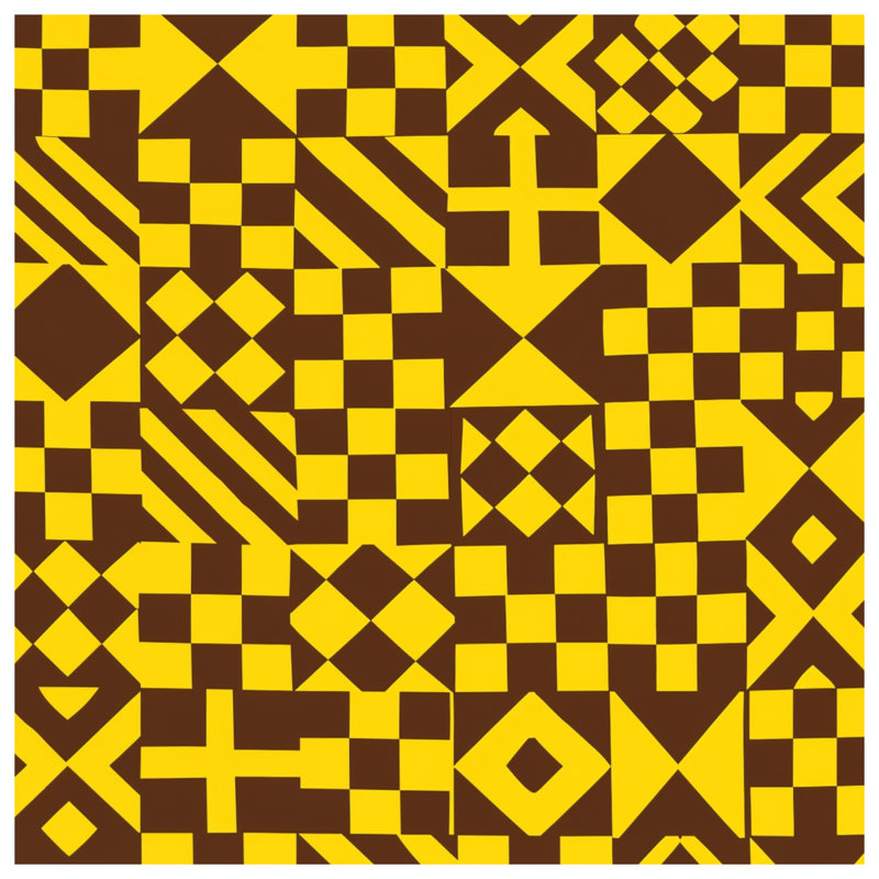 Coussins décoratifs à formes géométriques brunes et jaunes, 16 x 16 inches
