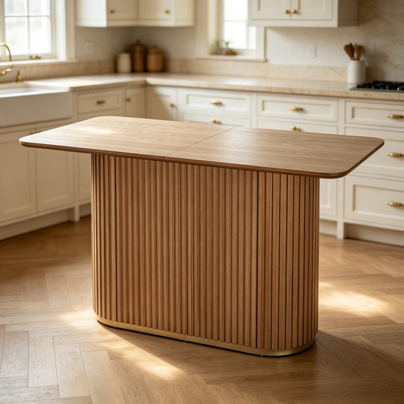 63.00"L Counter Table, Natural Ash