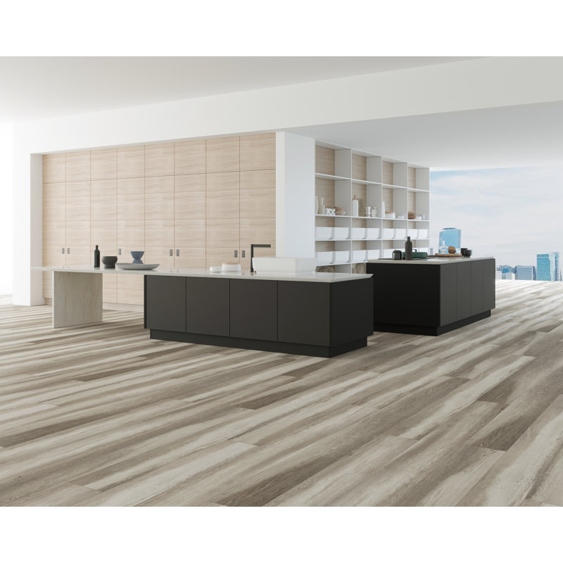 7" x 60" x 6mm Oak Click Lock SPC Luxury Vinyl Plank, Toned Ash
