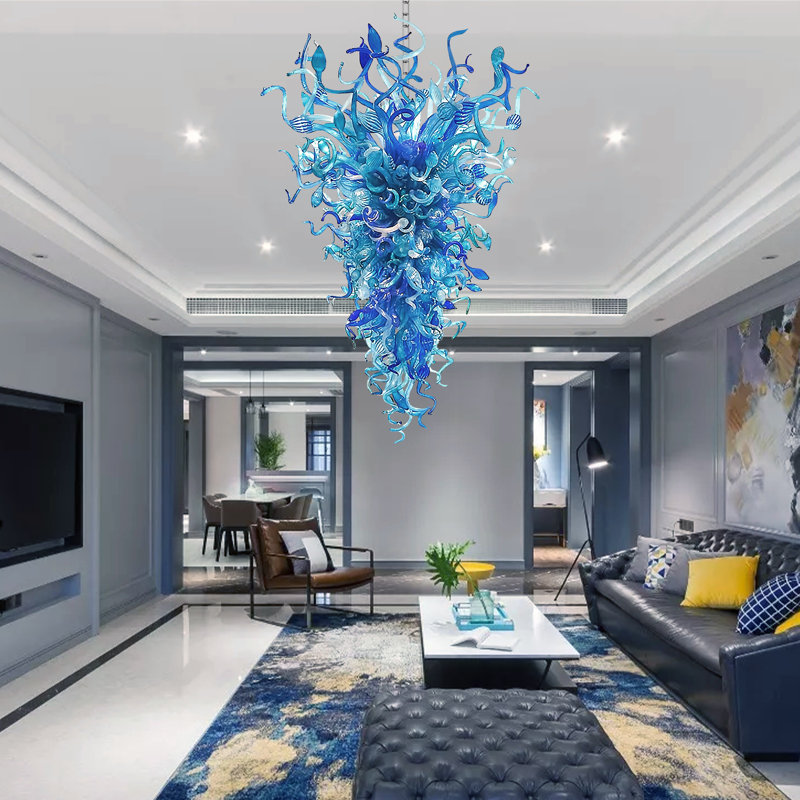 5 - Light Glass Tiered Chandelier