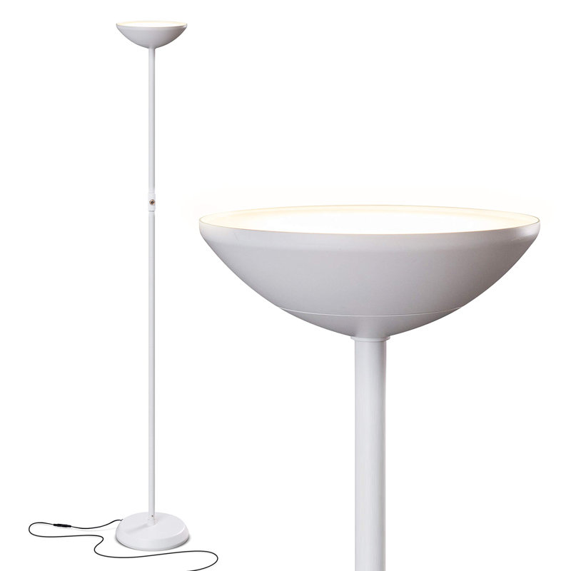 Jacobus 66'' Black LED Torchiere Floor Lamp, White
