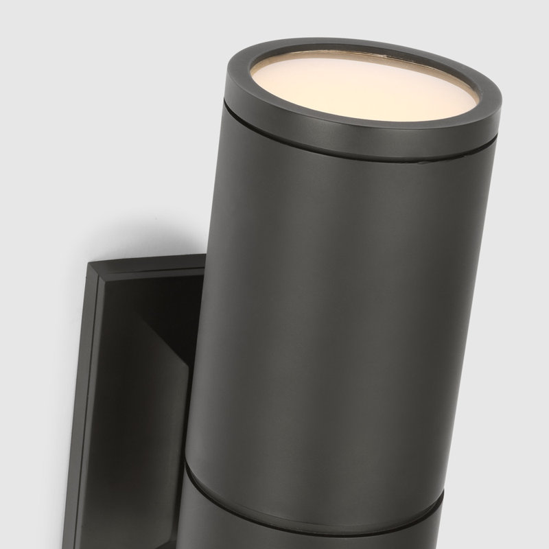 Provo - Light LED Outdoor Armed Sconce, Matte Black, 9.5" H x 4.5" W x 5.75" D, Black