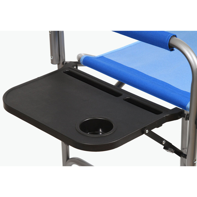Chaise de camping portative Kamp-Rite avec table et porte-gobelet, Bleu