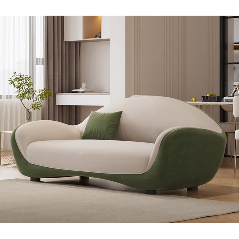 Canapé Creative Creative, Vert / blanc cassé, H 27,5 po x l 70,8 po x P 35,4 po