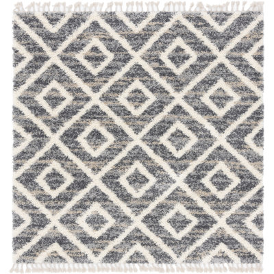 Tapis gris à motif géométrique Mitzy