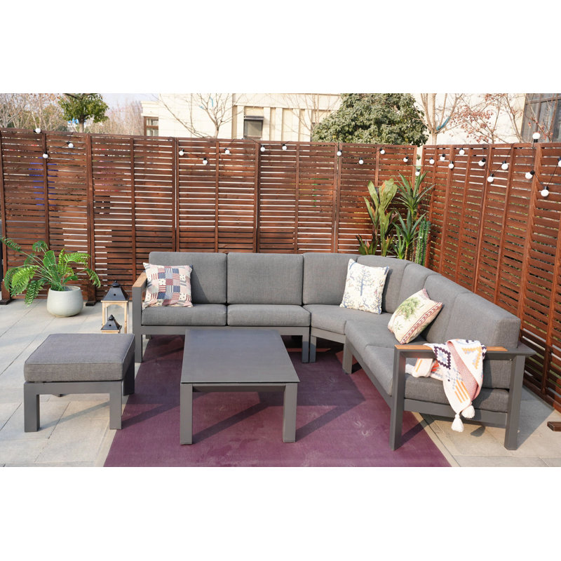 Ensemble de conversation modulaire avec coussins 6 pièces