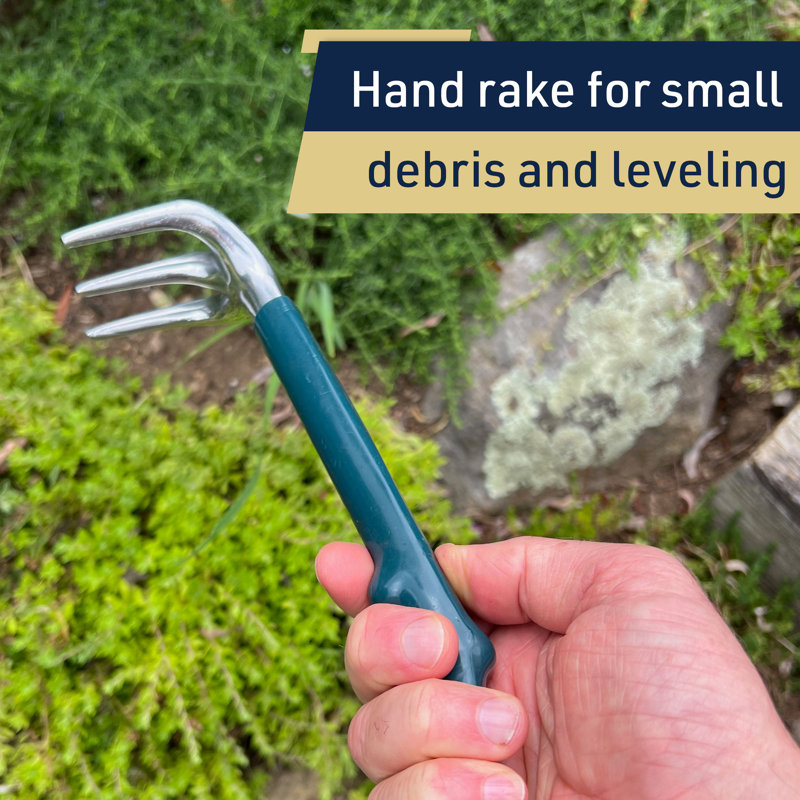 Outil combiné pour pelle et râteau de jardin - Houe et truelle de jardin de 17 pouces avec prise confortable pour faciliter la plantation, le désherbage et la culture - Outils de jardinage deux en un par Kings County Tools