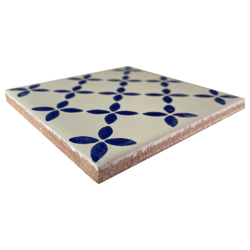 4.2" x 4.2" 9pcs TalaMex Violets Mesh Mexican Clay Tile Handmade Talavera Backsplash Mosaic