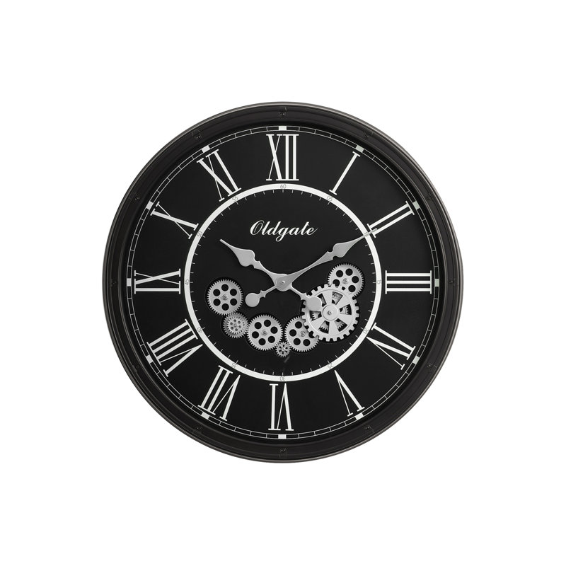 Rond, mécanisme d'engrenage, grande horloge murale