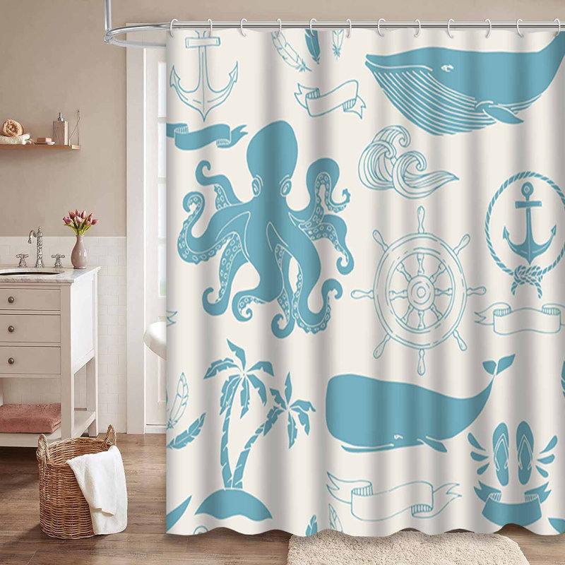 Rideau de douche imperméable imperméable à l'eau avec 12 crochets, L 72 po x l 72 po