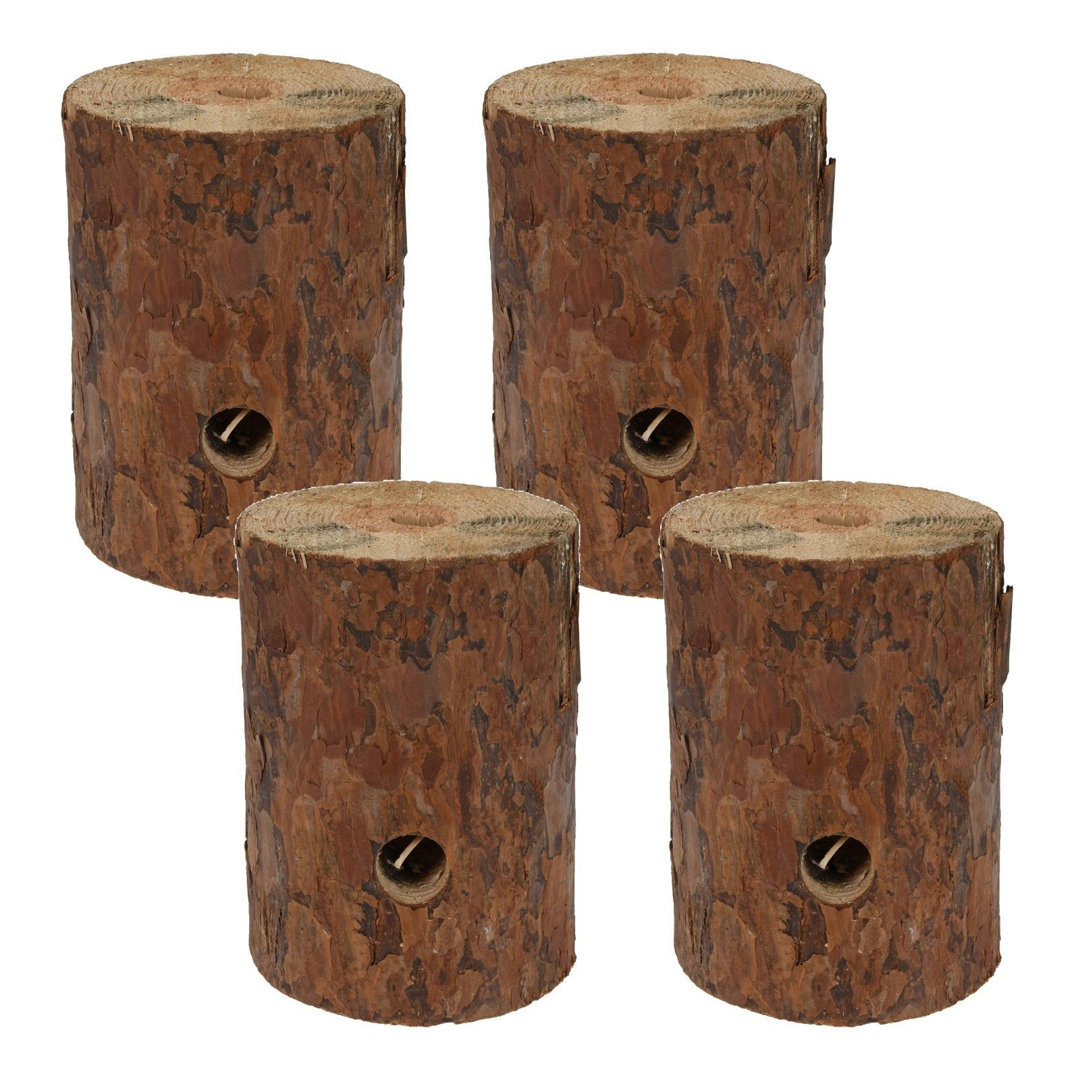 4 Piece Wooden Log Scented Designer Candle Set