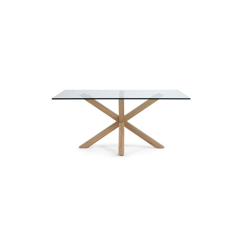 Arya Glass Dining Table, Brown, 79" L x 39" W