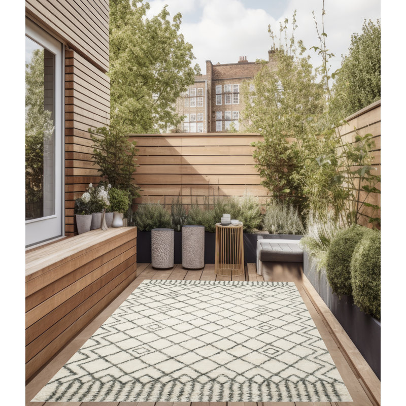 Addelynn Geometric Vinyl Machine Printed Area Rug, Rectangle 200 x 300cm