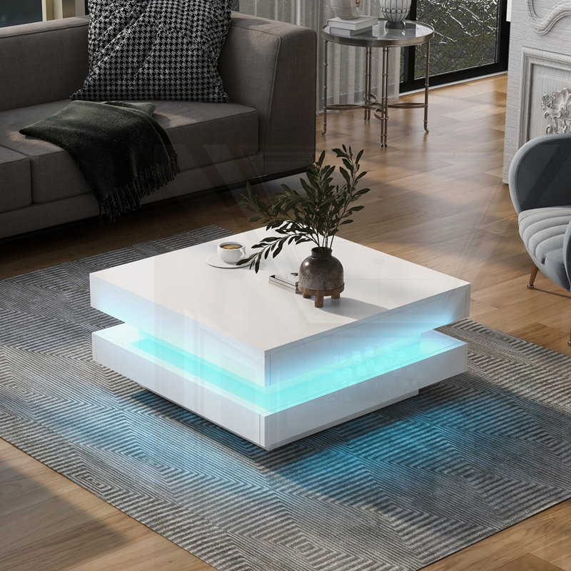 Design minimaliste ultrabrillant avec lumières DEL, Blanc