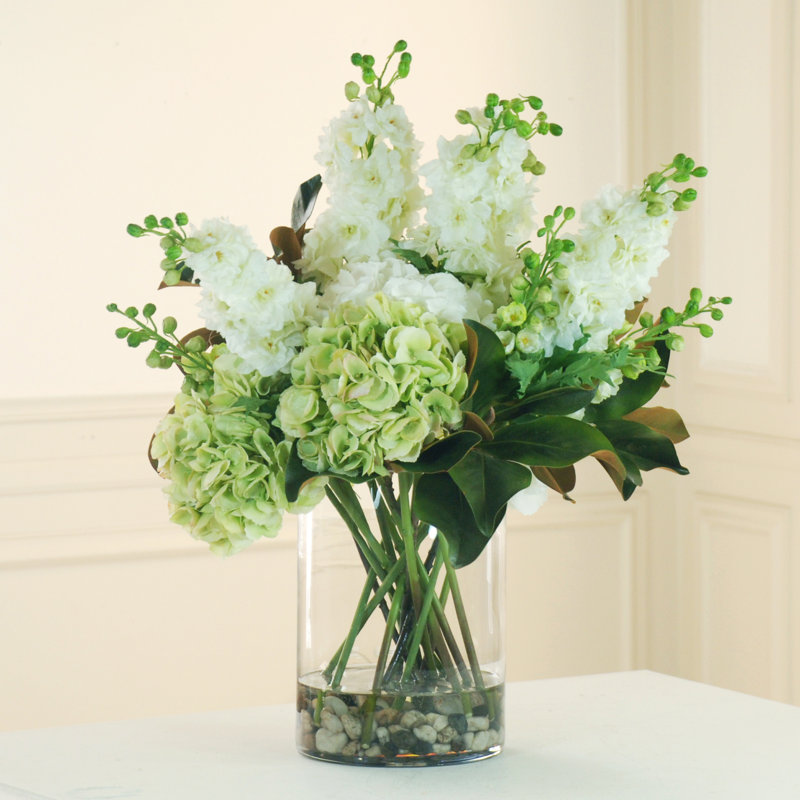 Fabric Faux Floral Arrangement in Vase