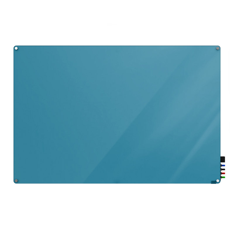 Panneau de verre magnétique mural Harmony, 48 po x 96 po, Bleu