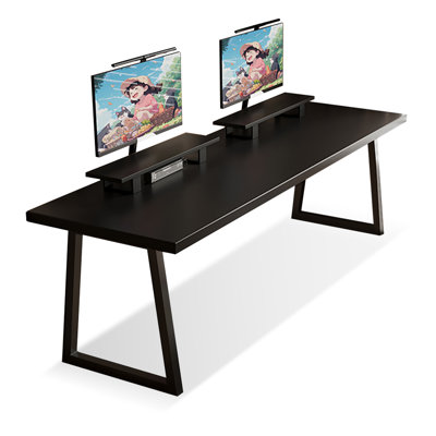 Bureau d'écriture rectangulaire en bois massif noir