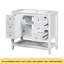 Meuble-lavabo 36 po avec lavabo, une armoire et trois tiroirs, panneau de bois massif et panneau de fibres à densité moyenne, blanc-117196463