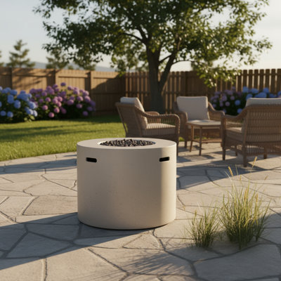 31-Inch Column Fire Pit - 40,000 BTU (Light Grey)