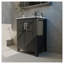Meuble-lavabo noir 24 po avec lavabo en céramique blanche