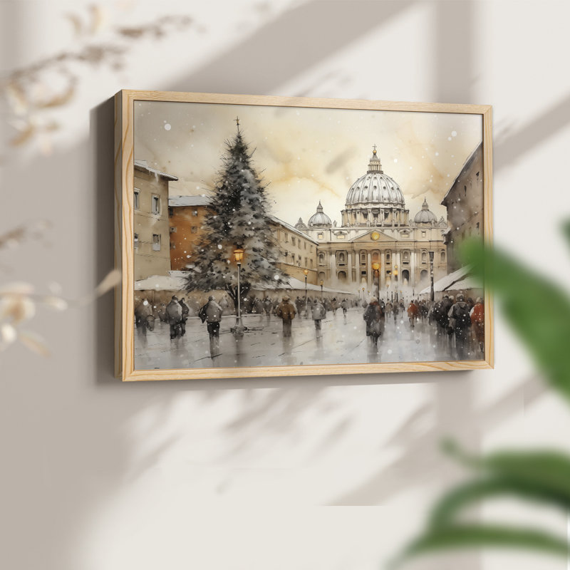 «Chirstmas Art» - CEC XXXVII - Reproduction encadrée - Restickable, H 16 po x l 20 po, Naturel