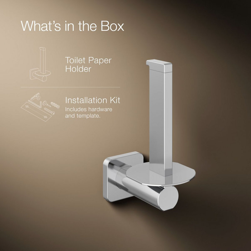 Parallel Vertical Toilet Paper Holder, Polished Chrome