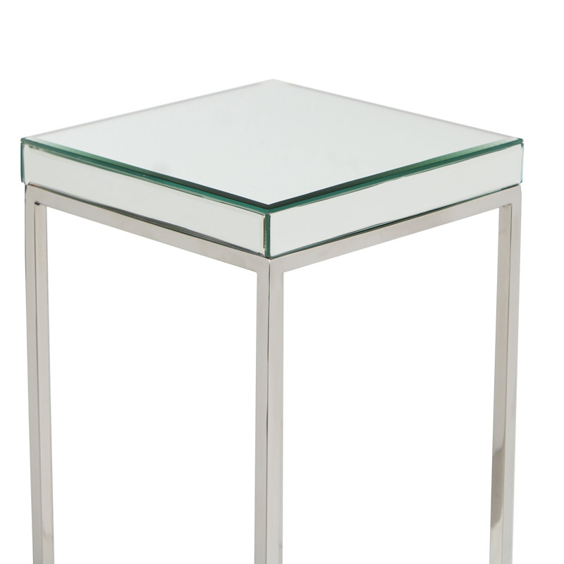 Siems Glass Top Frame End Table