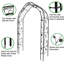 Garden Trellis Arch For Plants - Powder Coated, 15.67 In. Wide, Black Metal Style,