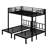 Metal Triple Bunk Bed With Safety Guardrails