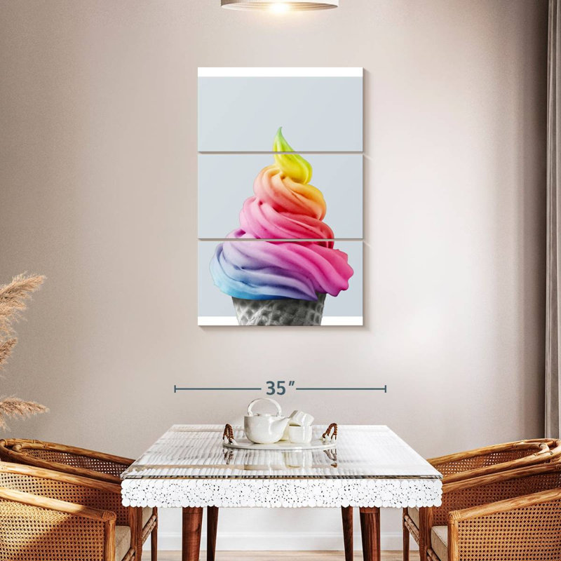 Yarlin Rainbow Ice Cream, 45" H x 28" W