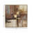 Canvas Abstract Brown Framed Wall Art with Silver Frame