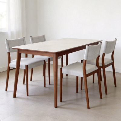 Ensemble de 4 chaises de salle à manger rembourrées sans accoudoirs