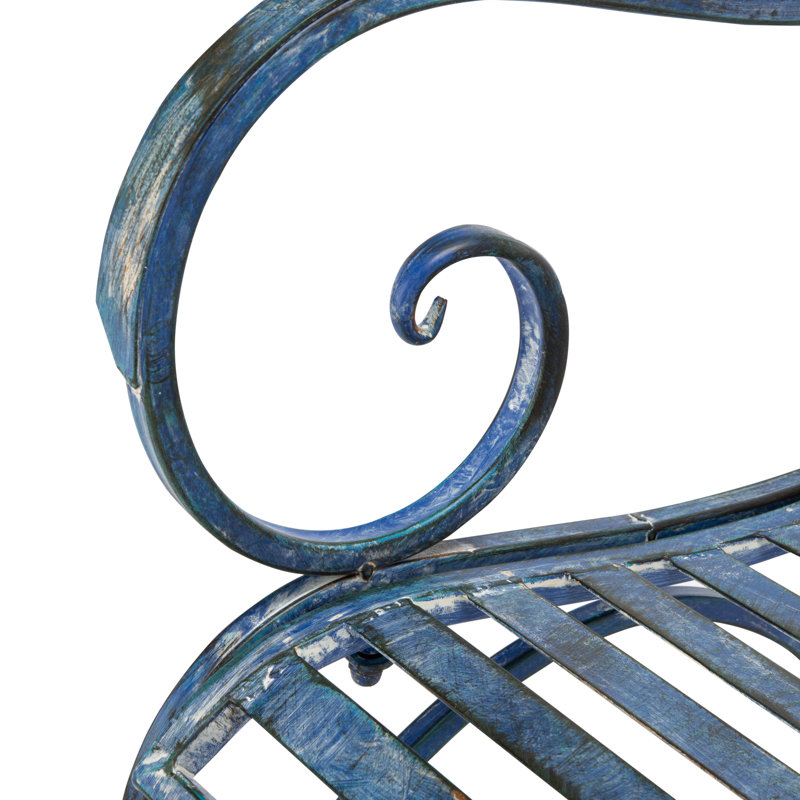 Banc de jardin en fer Baptista, Bleu antique