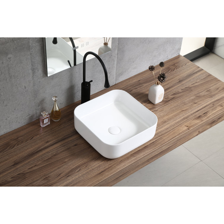 Veronica White Finish Square Counter Top  Wash Basin CUPC Certified