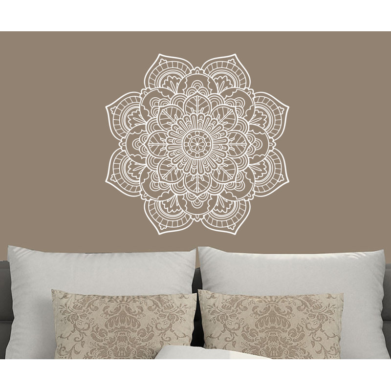 Adhésif décoratif mandala namaste boho yoga autocollants, blanc