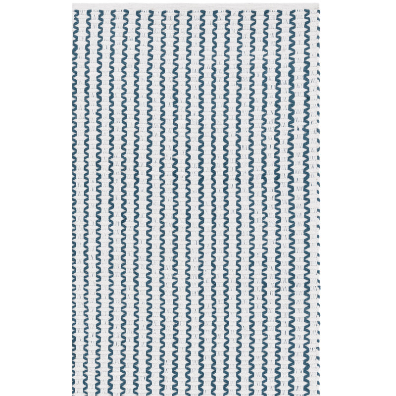 Tapis à chevrons / zigzag en coton tissé à la main Cape Cod 451, Carré 6 pi