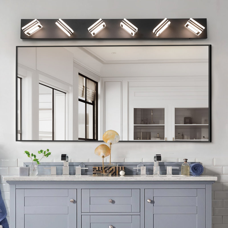 Miroir de salle de bain à DEL avec luminosité réglable, Gris