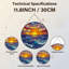 Panneau de vitrail 12 "H Sunset Ocean-578490486