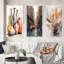 "Vase de poterie artistique orange et gris" - 3 pièces sur toile-1651031803-1651031804