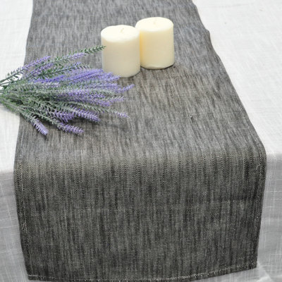 Cotton Table Runner With Decorative Stitched Edges, Dresser Scarf, Furniture Top Cover