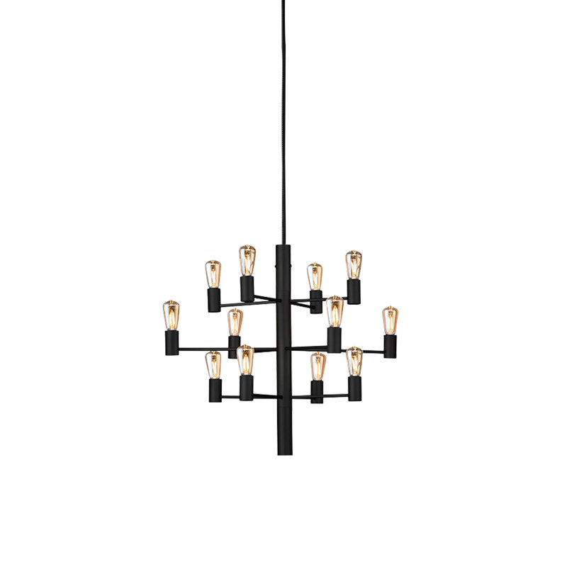 Manola 12 - Light Candle Style Chandelier, Black