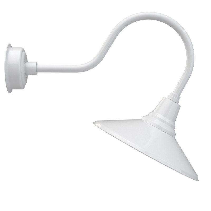 Luminaire de grange d’extérieur à del Albali, H 8 po x l 16 po x P 12 po, Blanc