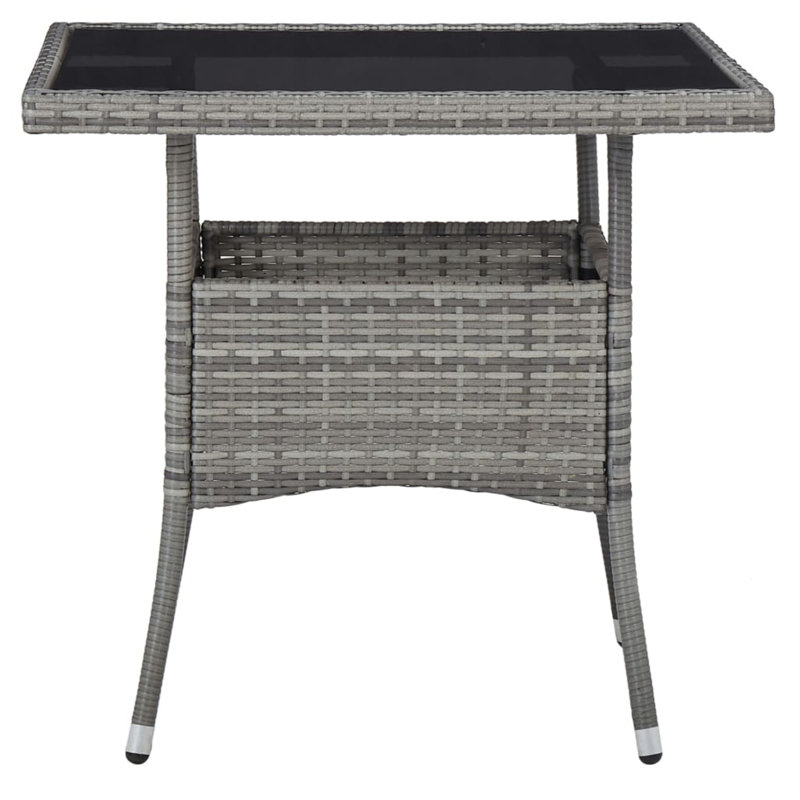Outdoor Rattan Dining Table, Black
