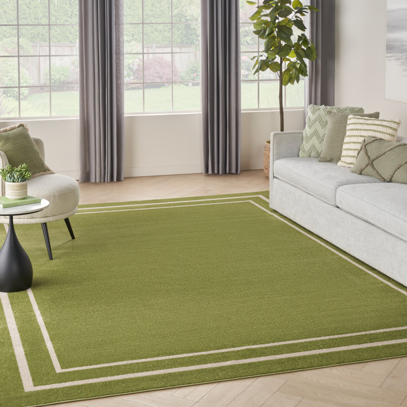 Tapis intérieur / extérieur vert Nourison Essentials Ivory, Rectangle 9 pi x 12 pi