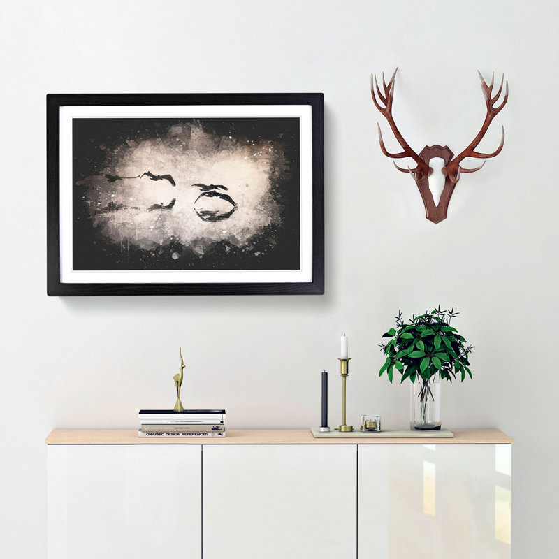 A Flock Of Pelicans Paint Splash - Picture Frame Graphic Art, 24cm H x 33cm W x 2cm D, Black Framed