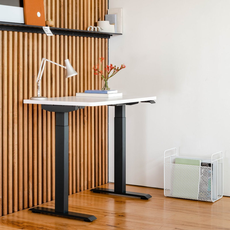 Duo Standing Desk, White, Charcoal, 47.3" H x 48" W x 24" D