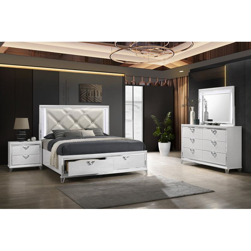 Ensemble de chambre avec lit-bateau 4 pièces Ceri, Très grand