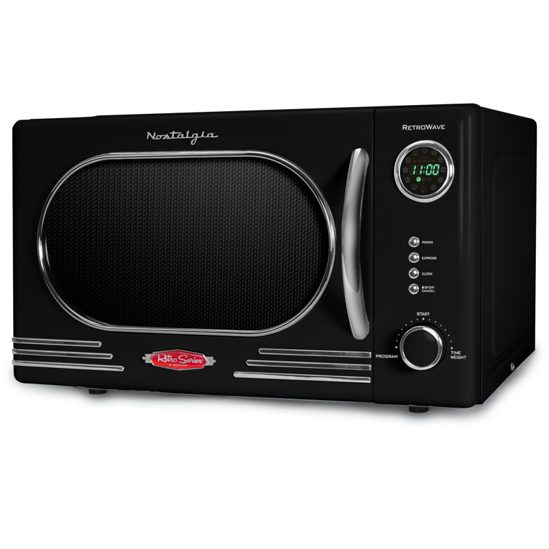 Micro-ondes de comptoir rétro 1,1 pi cu et 1000 watts Retro, Noir, noir, noir, noir