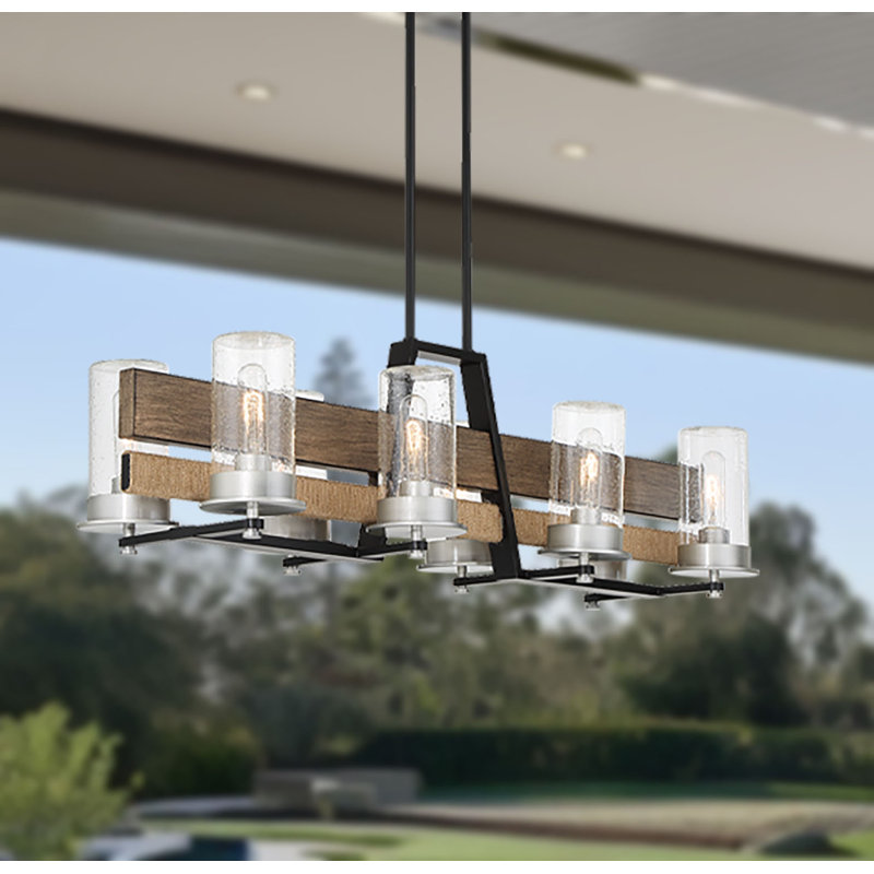 Luminaire suspendu linéaire à 8 lumières pour îlot de cuisine Marhan